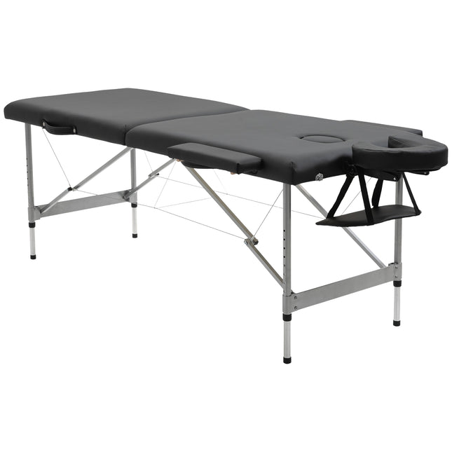 Klappbare Massageliege, 7 Zonen, höhenverstellbar, schwarz