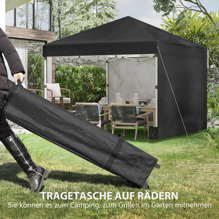 Pop-Up-Pavillon 2,97x2,97m, UV-Schutz mit Seitenwänden