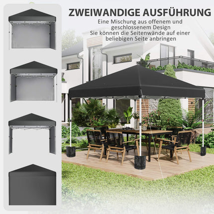 Pop-Up-Pavillon 2,97x2,97m, UV-Schutz mit Seitenwänden