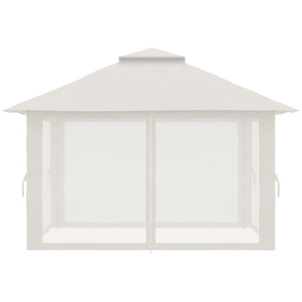 Vouwpaviljoen 4x4 m met 4 vitrages, in hoogte verstelbaar, UV-bescherming, dubbel dak, draagtas, crèmewit voor tuin & evenementen