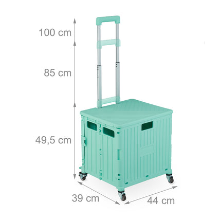 Folding shopping cart with wheels