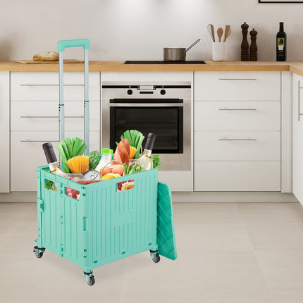 Folding shopping cart with wheels