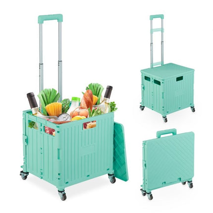 Folding shopping cart with wheels