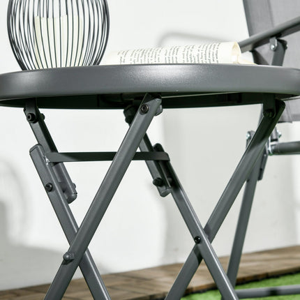 Opklapbare bijzettafel, klaptafel van glas met marmerlook, kleine campingtafel, ronde banktafel, balkontafel voor balkon, terras, woonkamer, kantoor, 45 x 45 x 50 cm, wit