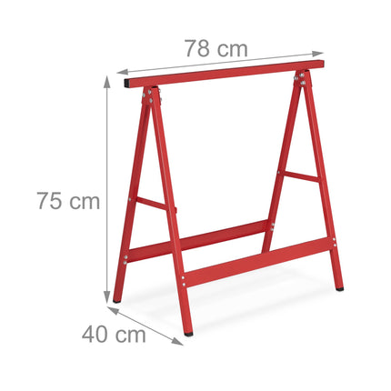 Supports pliants, lot de 2 en rouge