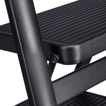 Folding steel stepladder