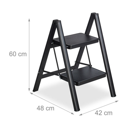 Folding steel stepladder