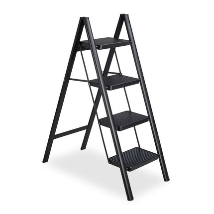Folding steel stepladder