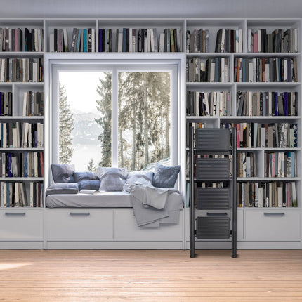 Folding steel stepladder