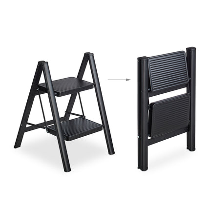Folding steel stepladder