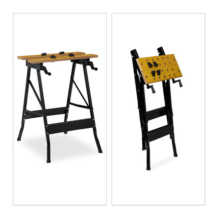 Folding steel workbench