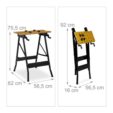 Folding steel workbench