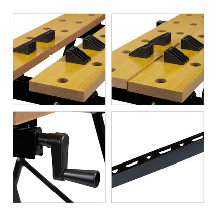 Folding steel workbench