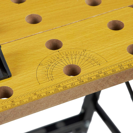 Folding steel workbench