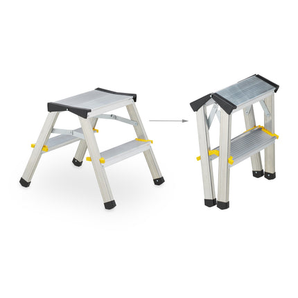 Folding stepladder in aluminium