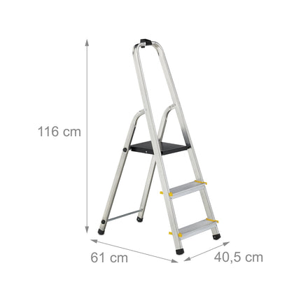 Folding stepladder with support handle