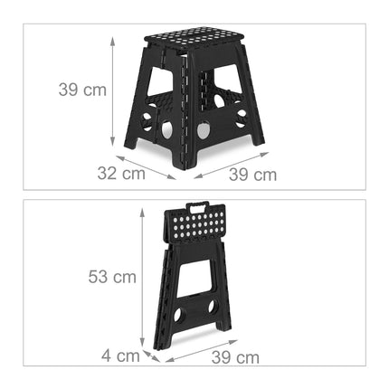Folding stool XL black