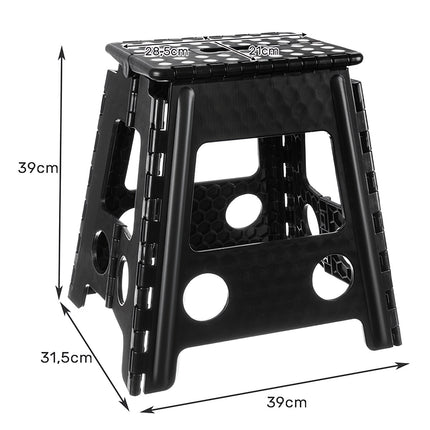 Tabouret pliant noir et blanc 39cm 