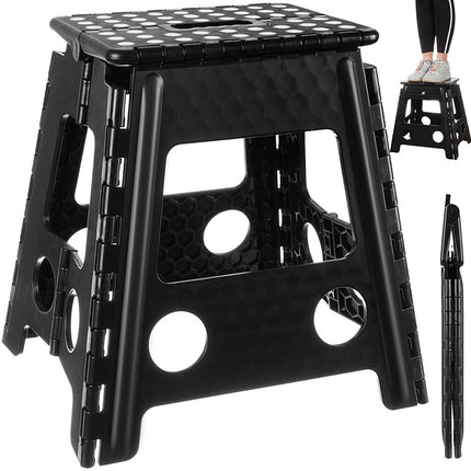 Tabouret pliant noir et blanc 39cm 