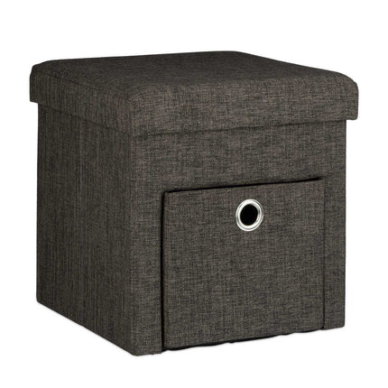 Klapphocker aus Leinen mit Fach