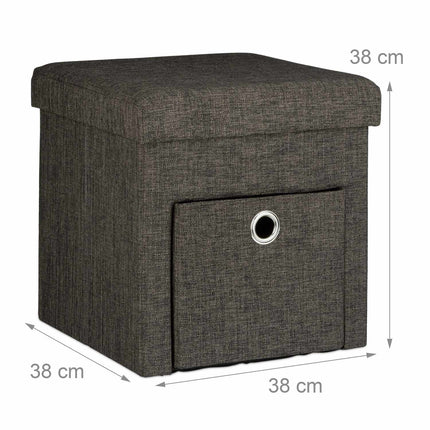 Klapphocker aus Leinen mit Fach