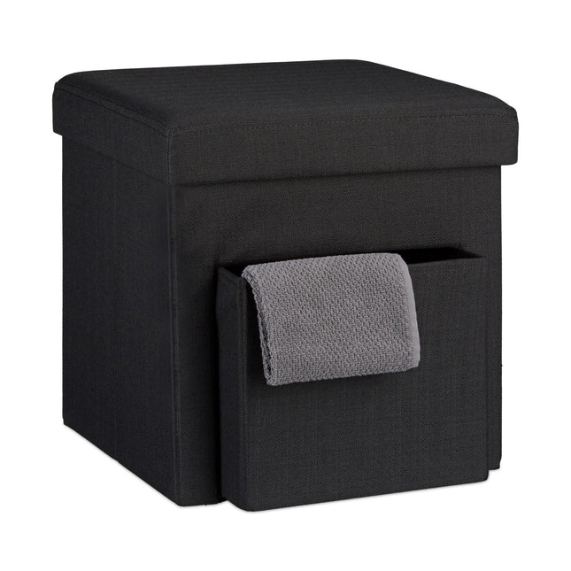 Klapphocker aus Leinen mit Fach