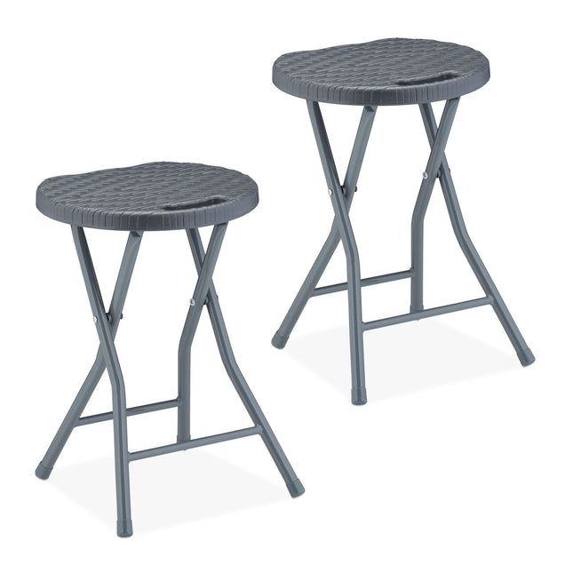 Klapphocker aus Rattan - 2er-Set