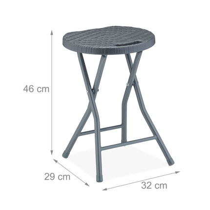 Folding stool in rattan - set of 2