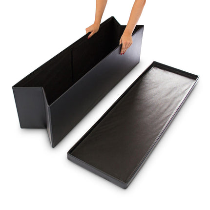 Banc de rangement pliable en cuir artificiel