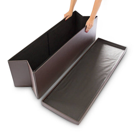 Folding storage bench in artificial leather