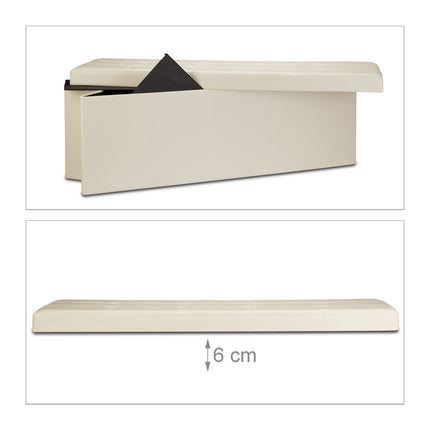 Folding storage bench in artificial leather
