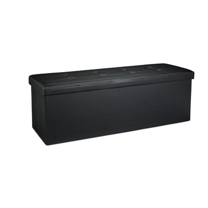 Banc de rangement pliable en cuir artificiel