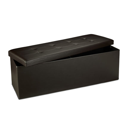 Folding storage bench in artificial leather
