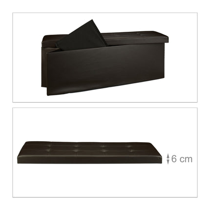 Folding storage bench in artificial leather