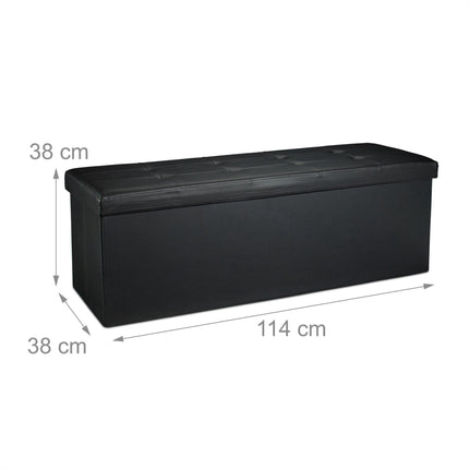 Banc de rangement pliable en cuir artificiel