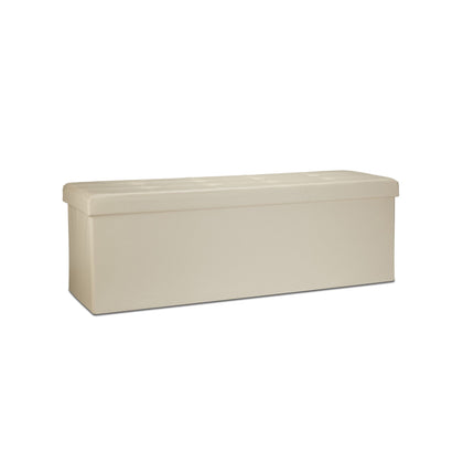 Folding storage bench in artificial leather