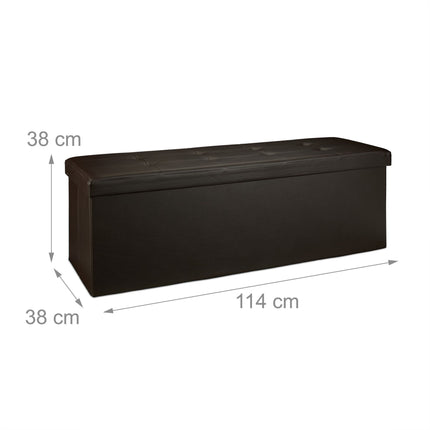 Folding storage bench in artificial leather