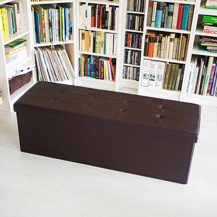 Folding storage bench in artificial leather