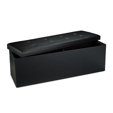 Banc de rangement pliable en cuir artificiel