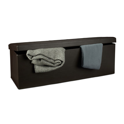 Folding storage bench in artificial leather