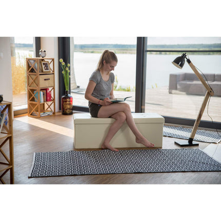 Folding storage bench in artificial leather