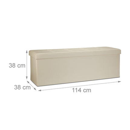 Folding storage bench in artificial leather