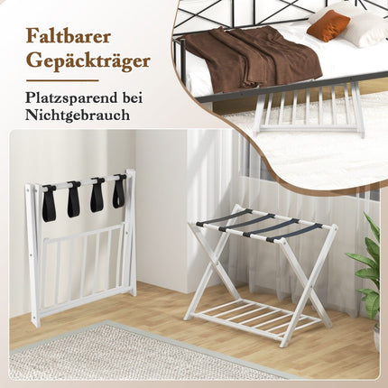 Klappbarer Kofferständer mit 2-stufigem Design Gepäckablage Metallgepäckablage Kofferablage