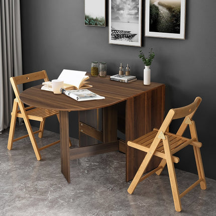 Klapptisch rund Balkontisch klappbar Gartentisch braun Holz