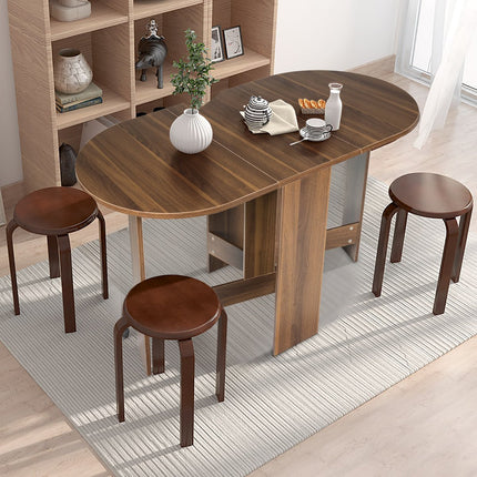 Klapptisch rund Balkontisch klappbar Gartentisch braun Holz