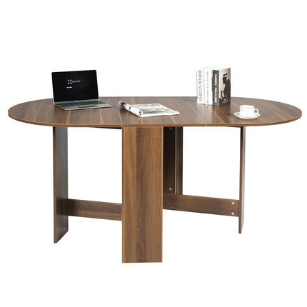 Klapptisch rund Balkontisch klappbar Gartentisch braun Holz