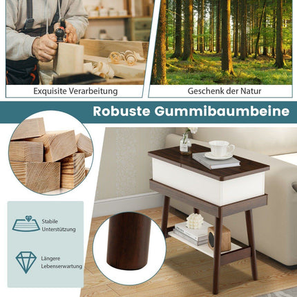 Klapptisch Sofatisch mit 180° klappbarer Platte 60 x 30 x 60 cm dunkelbraun