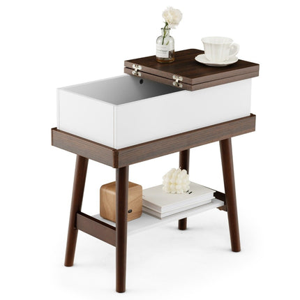 Klapptisch Sofatisch mit 180° klappbarer Platte 60 x 30 x 60 cm dunkelbraun
