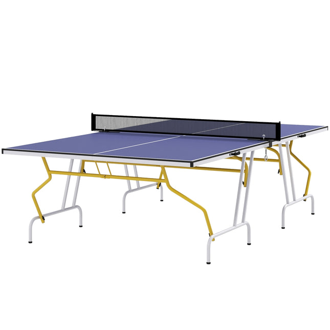 Klappbarer Tischtennistisch mit Netz, Schlägern und Bällen - Blau