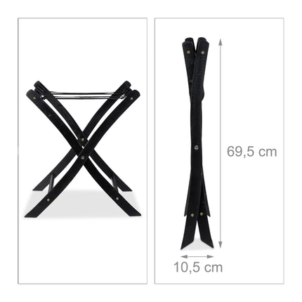 Folding wooden suitcase stand